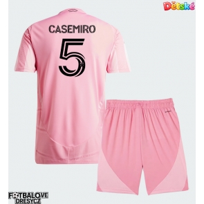 Inter Miami Casemiro #5 Dětské Domácí dres komplet 2026-27 Krátký Rukáv (+ trenýrky)